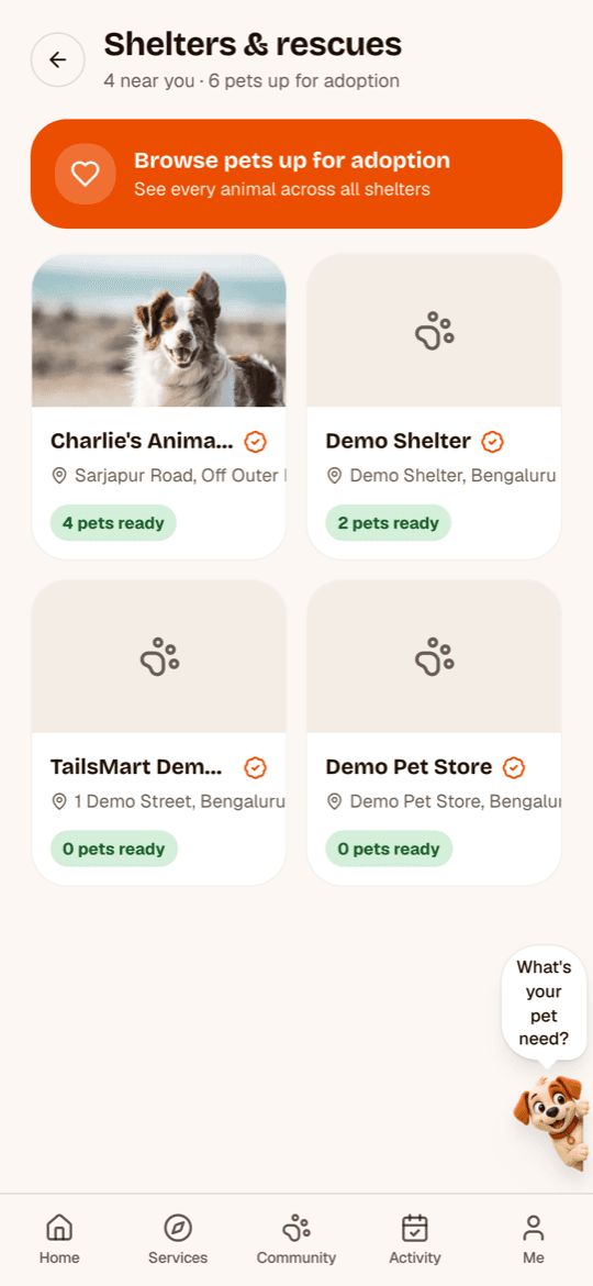 Shelters in TailsMart