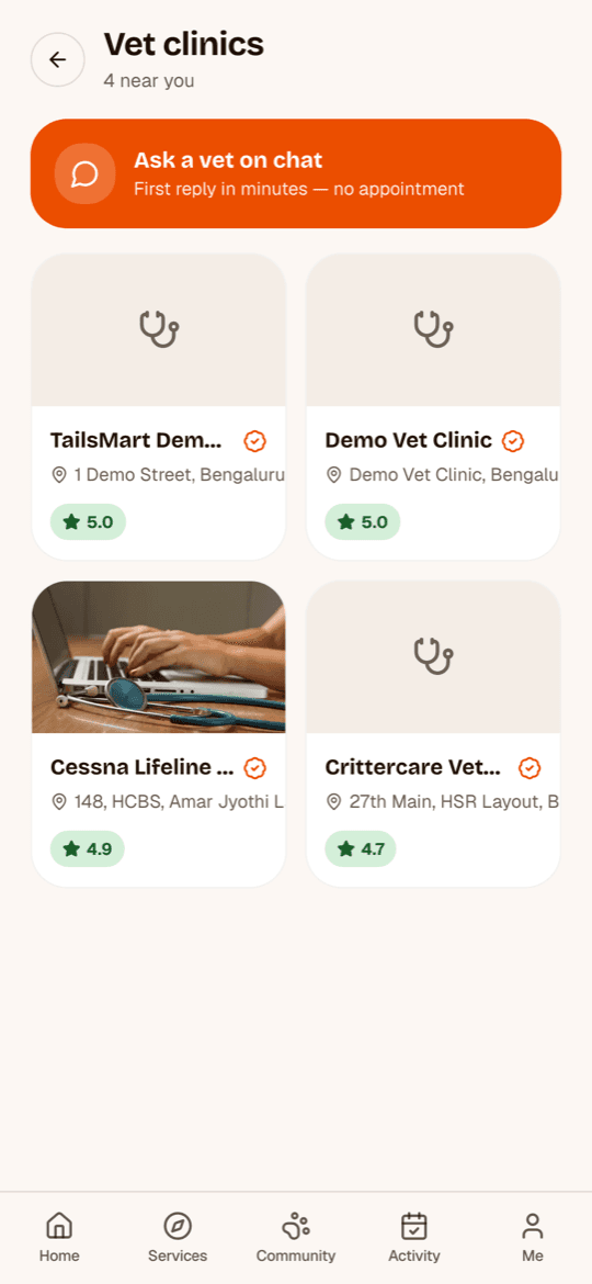 Vet clinics in TailsMart